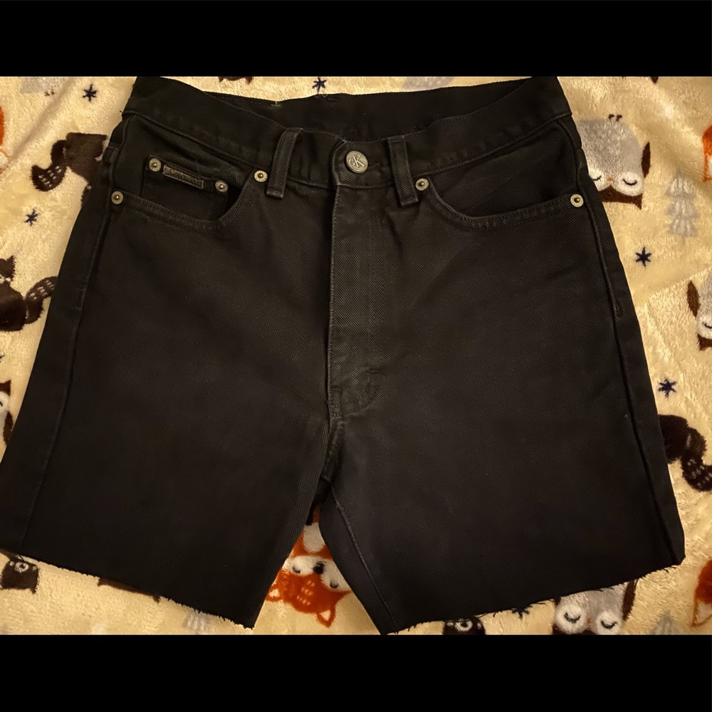 Calvin Klein Womens Black Denim Shorts